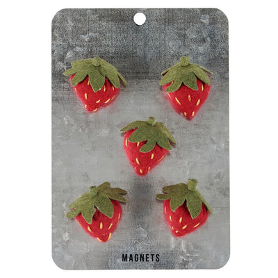 Felt Strawberry Magnet Set
