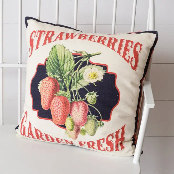 Garden Fresh Strawberry Pillow