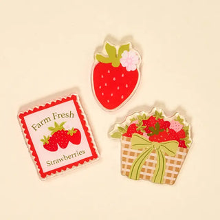 Little Magnet Set -Strawberries - Set of 3