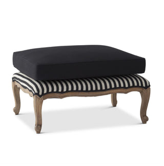 Black and Cream Striped Pattern Ottoman