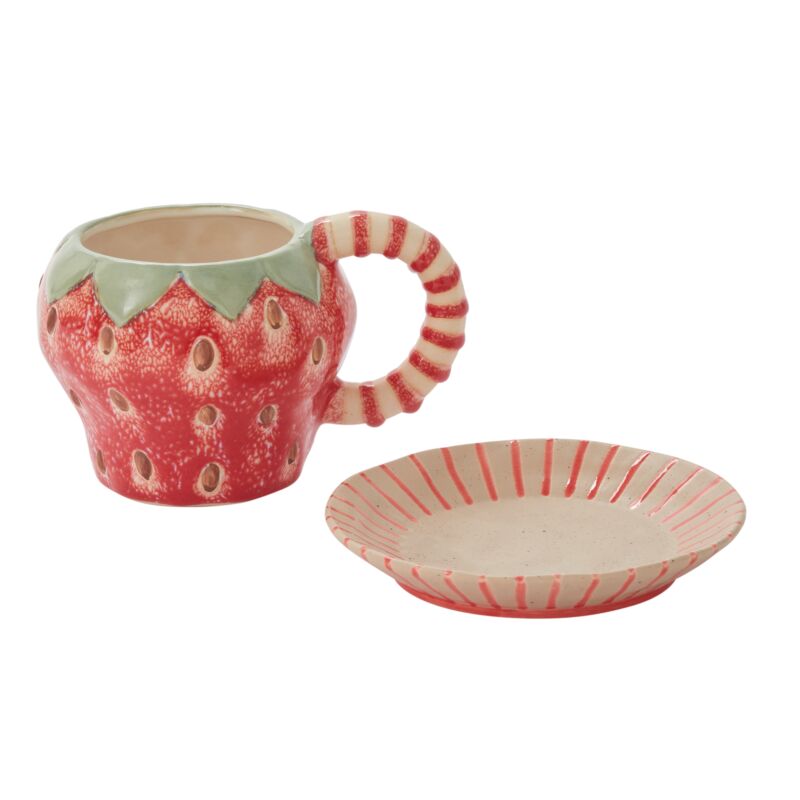 Strawberry Mug and Saucer