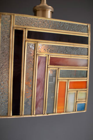 The Square Stained Glass Pendant Lamp