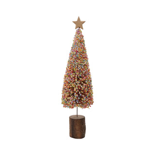 Colorful Bead Christmas Tree with Wood Base - Choose Size