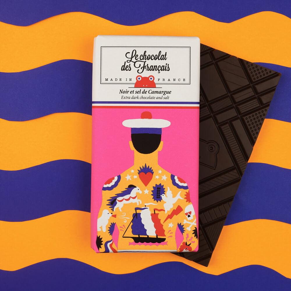 Le Chocolat Des Francais - Tattoo Extra Dark & Salt from Camargue Chocolate