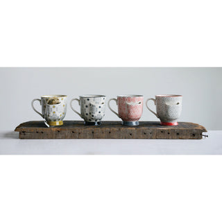 Hand Stamped Mug with Teabag Holder - Choose Color