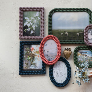 Oval Resin Bobbin Photo Frame - Choose Color