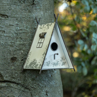 Metal White Tent Birdhouse