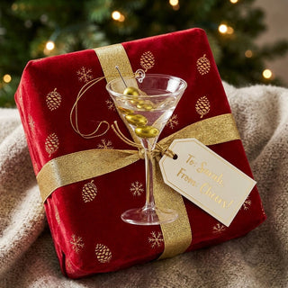Glass Martini with Olives Ornament