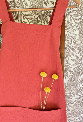 Organic Material Cross Back Apron - Choose Color
