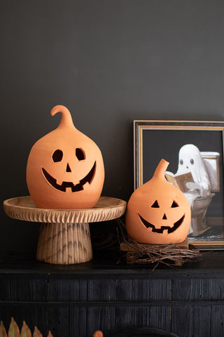 Rustic Jack O Lantern Set - Terracotta