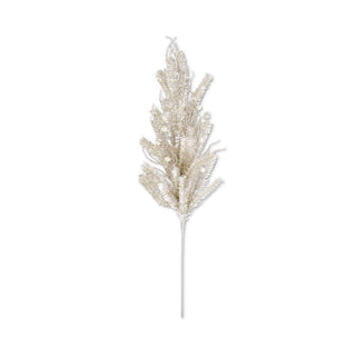 34" Champagne Tinsel Twig and Pearl Stem