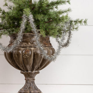 108" Vintage Silver Tinsel Garland