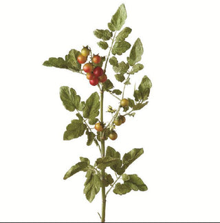 36" Faux Tomato Stem with Blossoms
