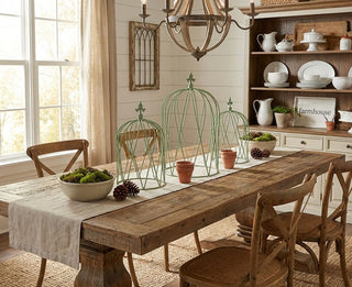 Set of 3 Weathered Iron Topiaries