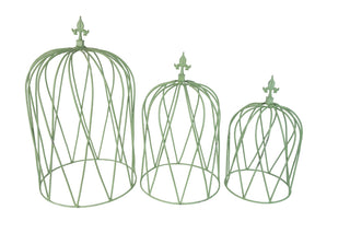 Set of 3 Weathered Iron Topiaries