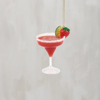 Glass Strawberry Margarita Ornament