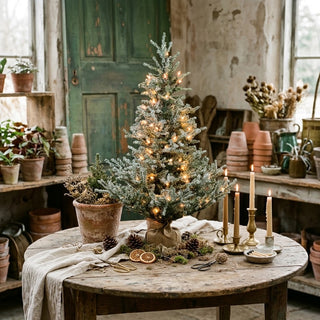 24" Pine Snow Tree with Lights