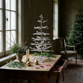19.75 Inch Crystal & Gold Glitter Snowflake Tree