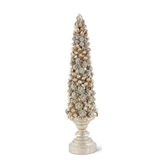 Glittered Pinecone and Acorn Tree on Pedestals - Choose Size