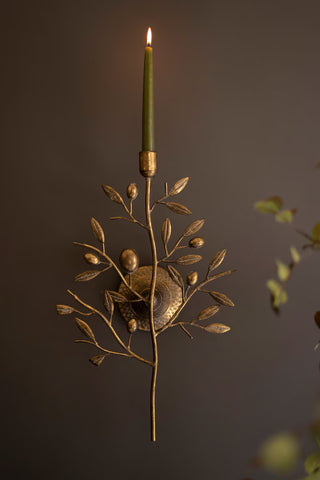 Antique Brass Fruit Tree Taper Wall Sconce