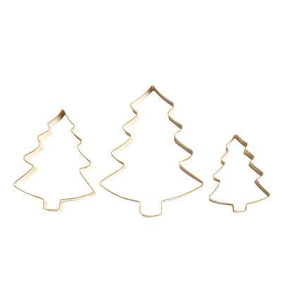 Set of 3 Gold Tree Cookie Cutters