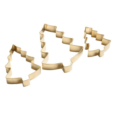 Set of 3 Gold Tree Cookie Cutters