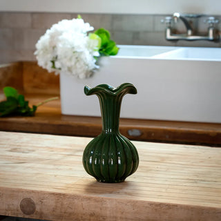 Green Trumpet Vase