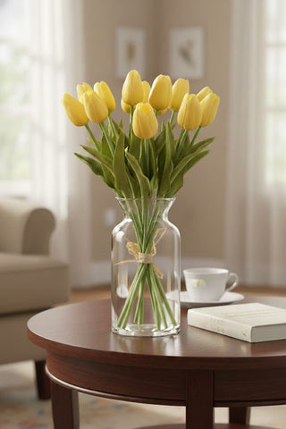 12 Piece Real Touch Tulips Bundle - Yellow