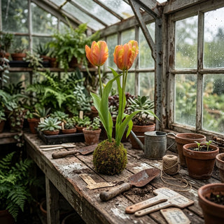 Orange Tulips in Moss Ball