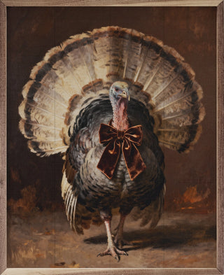 Turkey with Velvet Bow Wall Art - Choose Size