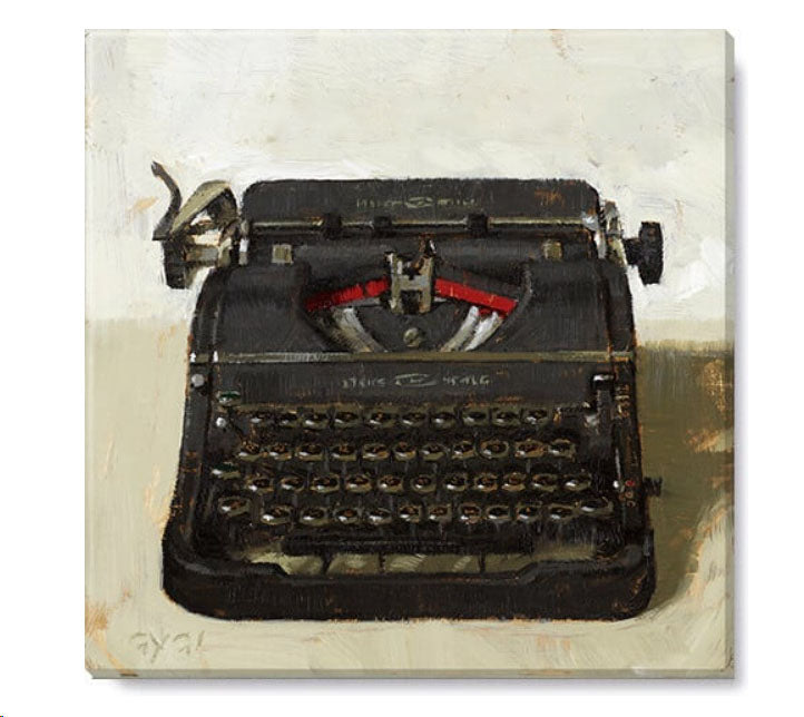 9" x 9" Vintage Typewriter Canvas Art Print