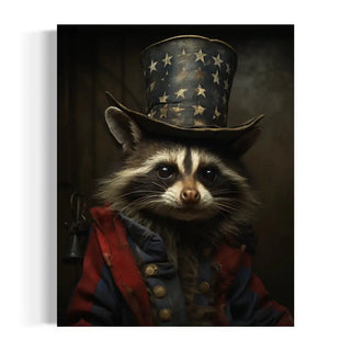8x10 Uncle Sam Patriotic Raccoon Print Wall Decor
