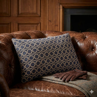 14" x 20" Navy Ring Lumbar Pillow