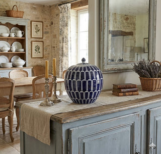 10.5" Blue and White Ginger Jar