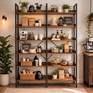Urban Cafe Industrial 6-Tier Display Bookshelf