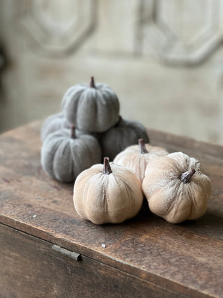 Set of 7 Velveteen Pumpkins