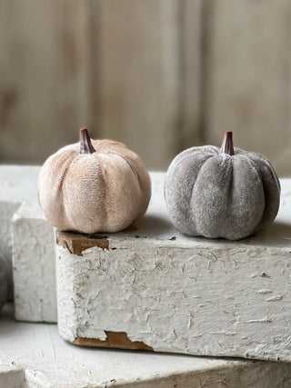 Set of 7 Velveteen Pumpkins
