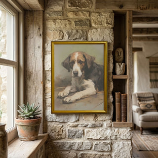 16x20 Vintage Dog Canvas in a Gold Gallery Frame
