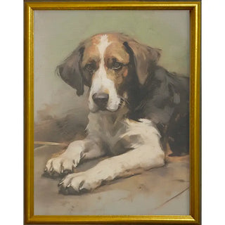 16x20 Vintage Dog Canvas in a Gold Gallery Frame