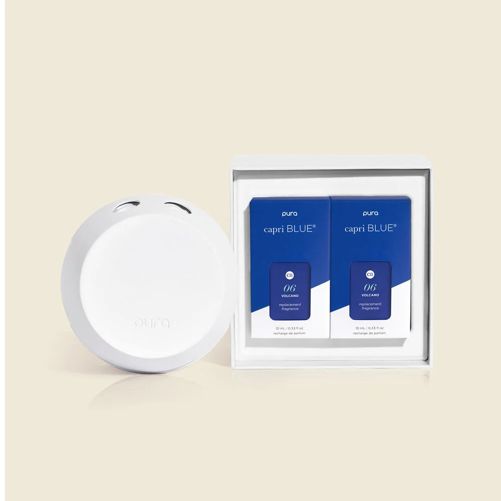 Capri Blue and Pura V4 Smart Home Diffuser Volcano Kit – Cotton & Crete