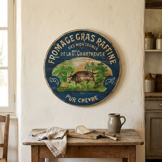 15" Happy French Goat Wood Wall Art