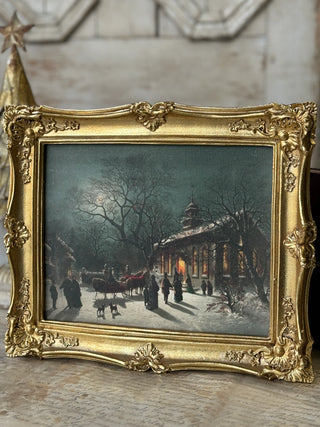 Winter Township and Warm Tidings Framed Canvas - 12.5 x 10.5