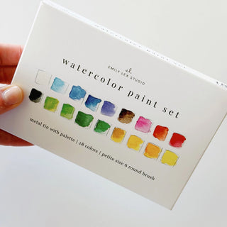 Watercolor Paint Set - 18 Colors with Brush