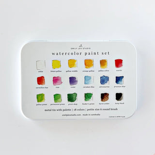 Watercolor Paint Set - 18 Colors with Brush