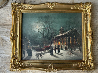 Winter Township and Warm Tidings Framed Canvas - 12.5 x 10.5