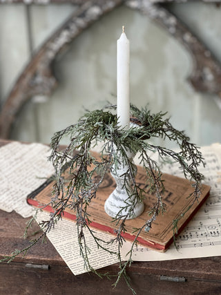 9" Weeping Cedar Candle Ring