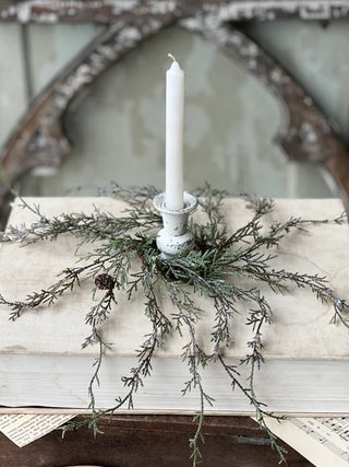 9" Weeping Cedar Candle Ring