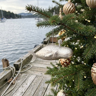 Glass Whale Ornament