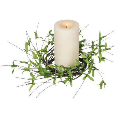 Wispy Greens Candle Ring