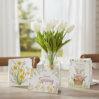 12 Piece Real Touch Tulip Bundle - White